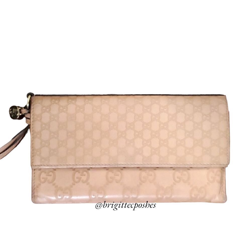 GUCCI Leather Embossed GG Long Wallet